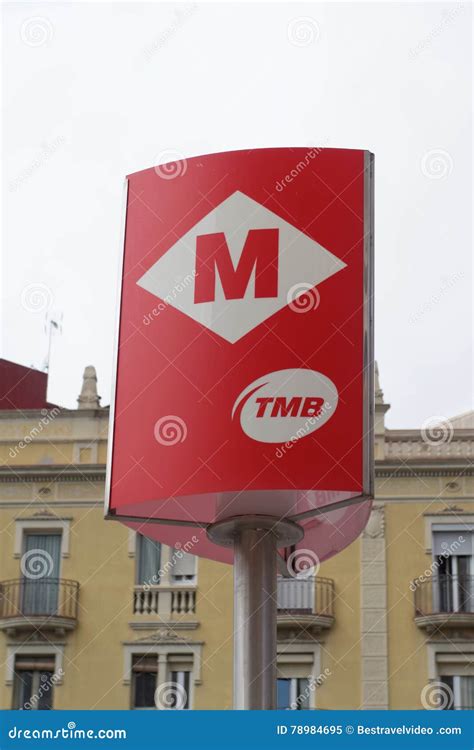 Barcelona, Spain - 24 September 2016: Barcelona TMB Metro Sign Outside Station. Editorial Image ...