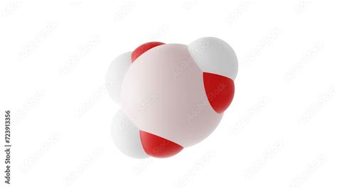 boric acid molecule, orthoboric acid, molecular structure, isolated 3d ...