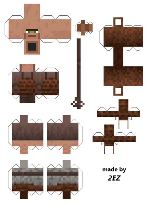 Pixel Papercraft - Guard Villager