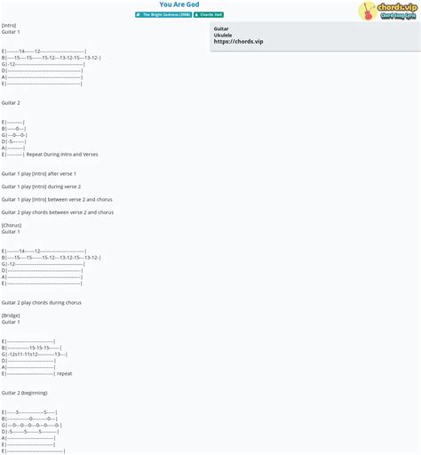 Chord: You Are God - tab, song lyric, sheet, guitar, ukulele | chords.vip