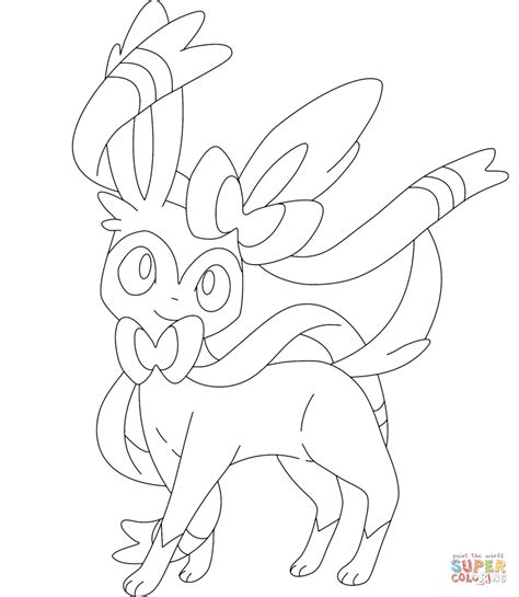 Sylveon coloring page | Free Printable Coloring Pages