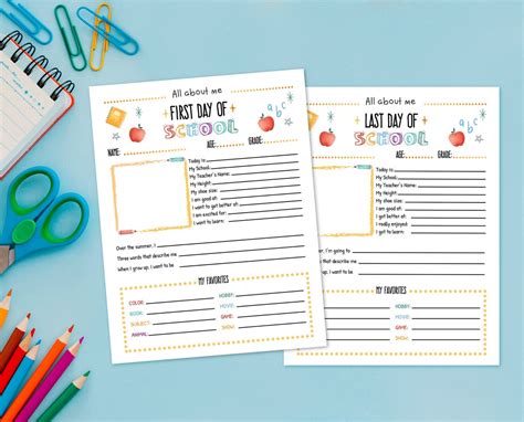 Back to School Kids Printable Questionnaire, First Day of School ...