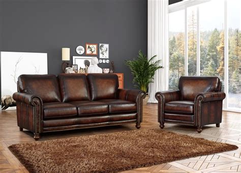 Leather Italia | Hampton Beautiful Brown Leather Living Room Set