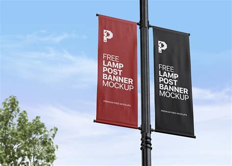 Free Lamp Post Banner Mockups | Mockuptree