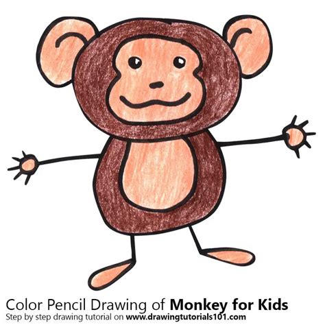 How to Draw a Monkey for Kids (Animals for Kids) Step by Step | DrawingTutorials101.com