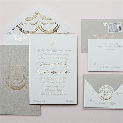 Wedding Invitations with Gold Foil Details