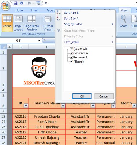 Fully Automated Teacher's Attendance Register Excel Template - MSOfficeGeek