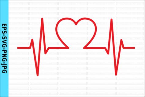 EKG Heart Vector Heart EKG Line Graphic by TGT Designs · Creative Fabrica