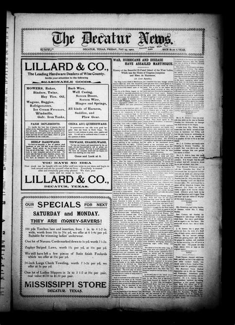 The Decatur News. (Decatur, Tex.), Vol. 21, No. 33, Ed. 1 Friday, May 23, 1902 - The Portal to ...