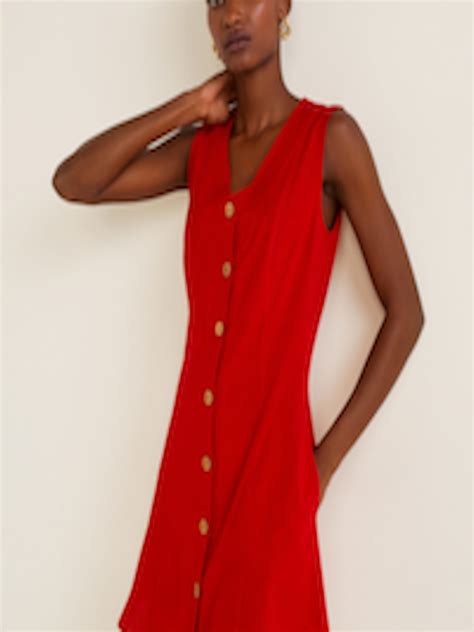 Buy MANGO Women Red Solid A Line Dress - Dresses for Women 8676565 | Myntra