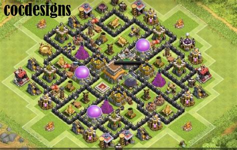 Town Hall 8 Farming Base Layout: Dark and Loot Protective - COC-Designs