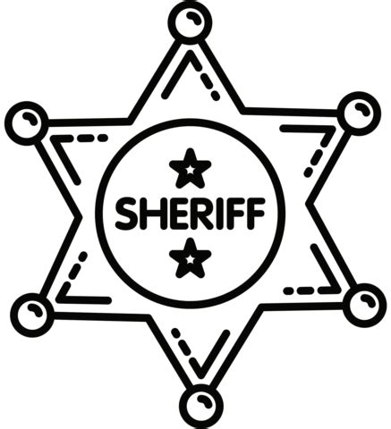 Sheriff Badge coloring page | Free Printable Coloring Pages