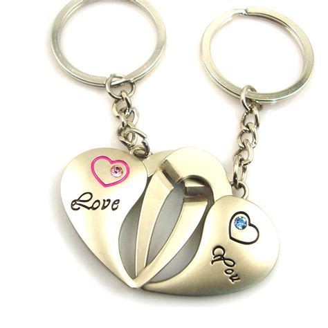 Custom Heart Personalized Keychains For Couples Key Chain - Personalised keychains