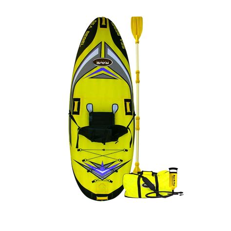 RAVE Sports 1 person Sea Rebel Lightweight Inflatable Kayak with Pump, Yellow - Walmart.com ...