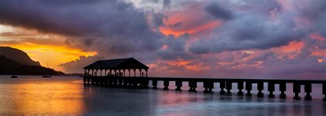 Hanalei Bay Pier Sunset Kauai - Lewis Carlyle Photography