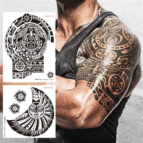 Buy Kotbs 2 Sheets Extra Large Totem Temporary Tattoo Stickers, Waterproof Big Temporary Tattoos ...