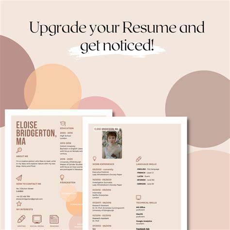 Aesthetic CV Template for CANVA // Creative Resume Template With Photo ...