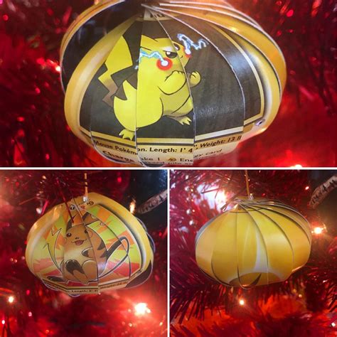 Pikachu Pokemon Card Ornament made From Trading Cards Also - Etsy