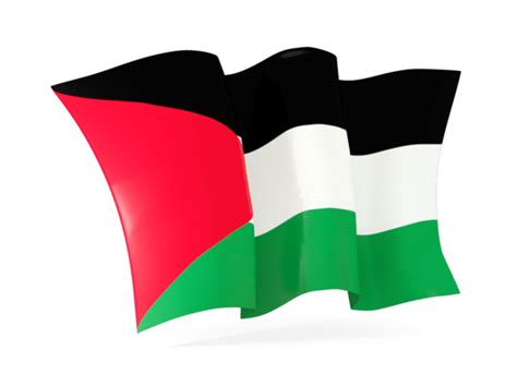 Waving flag. Illustration of flag of Palestinian territories