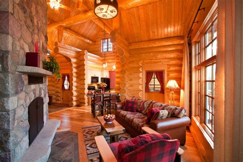 Log Cabin Living Rooms and Great Rooms - North American Log Crafters