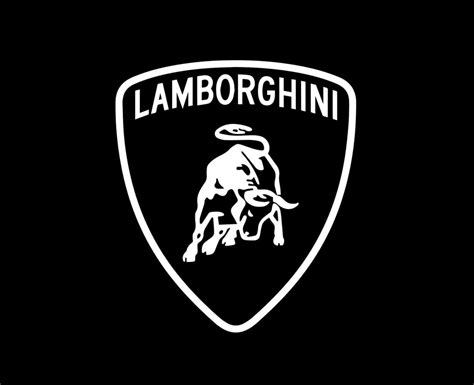 Lamborghini Brand Logo Car Symbol White Design Italian Automobile Vector Illustration With Black ...