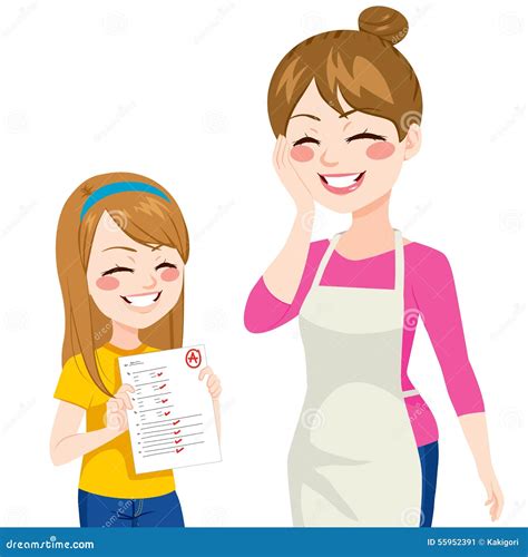 Child Showing Good Grades Stock Vector - Image: 55952391