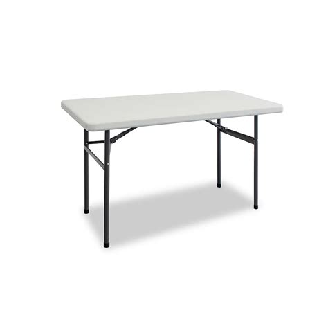 HDX 4 ft. Folding Table in White with Black Metal Frame | The Home Depot Canada