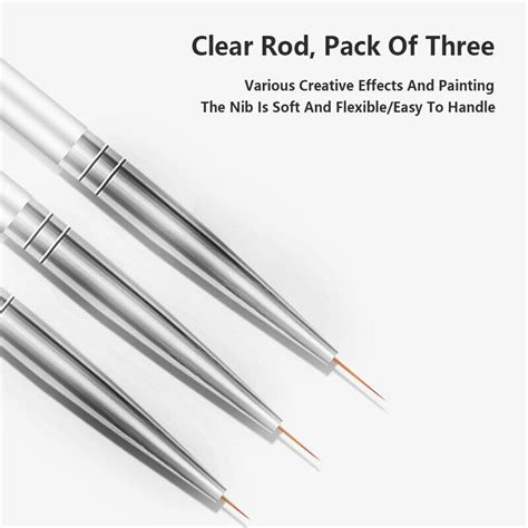 3pcs/bag Nail Tools Acrylic Rod Draw Line Nail Art Paint Draw Manicure Pen,VF | eBay