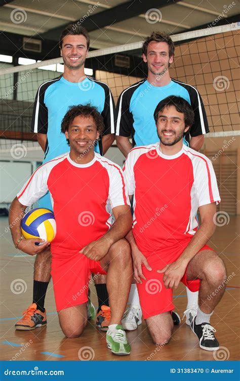 Two volleyball teams stock photo. Image of exercise, volley - 31383470