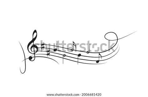 Musical Symbols On Wavy Lines Stock Vector (Royalty Free) 2006681420 ...