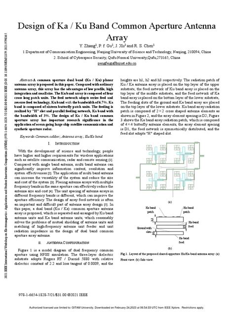 Design of Ka Ku Band Common Aperture Antenna Array | PDF | Antenna (Radio) | Radar