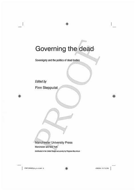 (PDF) Governing the Dead. Sovereignty and the Politics of Dead Bodies: Introduction