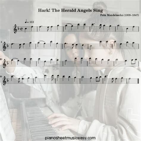 hark the herald angels sing sheet music - F major