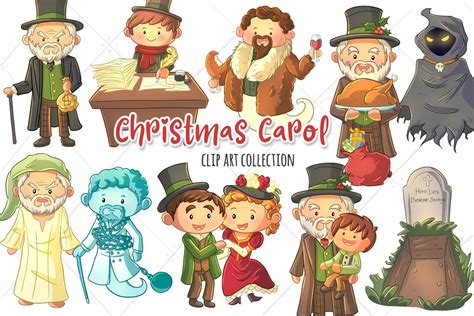 A Christmas Carol Clip Art Collection (391044) | Illustrations | Design Bundles