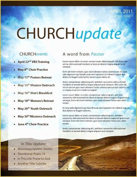 Free Church Bulletin Templates Of Pathway Church Newsletter Template ...