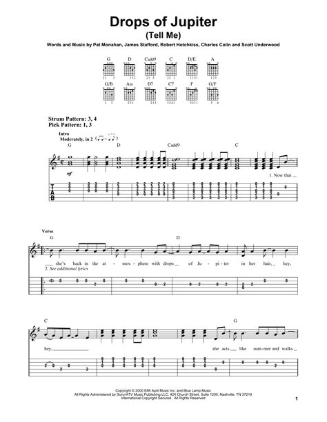 Drops Of Jupiter (Tell Me) by Train - Easy Guitar Tab - Guitar Instructor