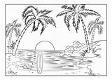 Beach Sunset Coloring Pages At GetColoringscom  Free Printable sketch template
