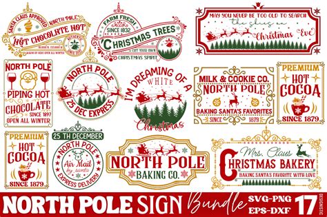 Vintage North Pole sign Svg Bundle By DESIGNS DARK | TheHungryJPEG