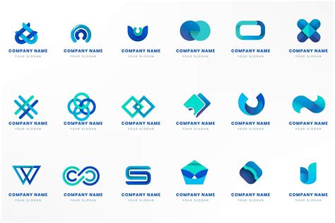 Download premium vector of Blue logo branding design vector set 1219569 ...