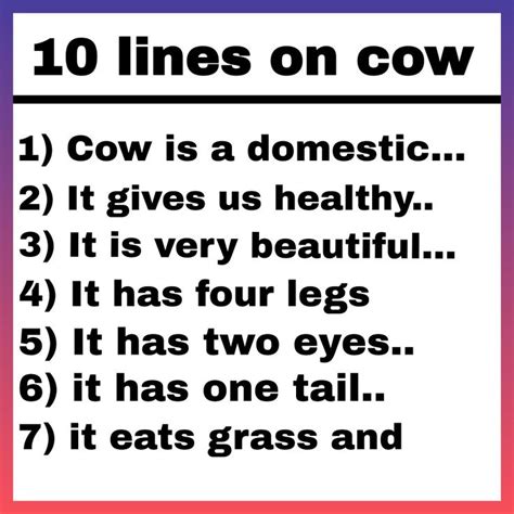 10 lines on cow for class 1 in 2022 | Class, Essay, Big mouth