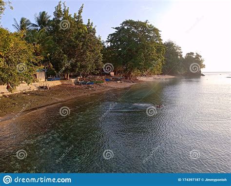 Beach View at Fisherman Village on Sunset Stock Image - Image of ...