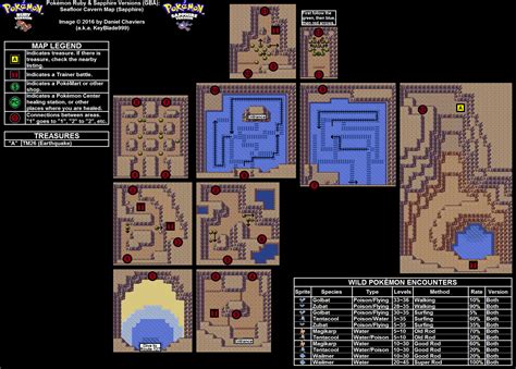 Pokémon Sapphire Seafloor Cavern Map (PNG) - Neoseeker Walkthroughs