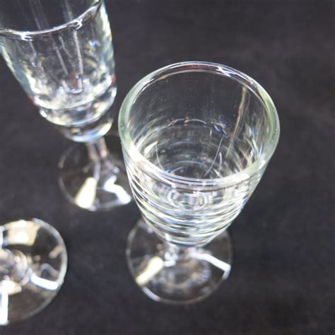 Set of 3 Vintage Sherry Glasses 2.5 Oz Clear Glass 4 tall