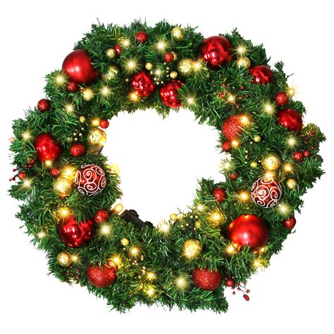 Christmas Wreath - Christmas Garland with LED Lights - Artificial Xmas ...