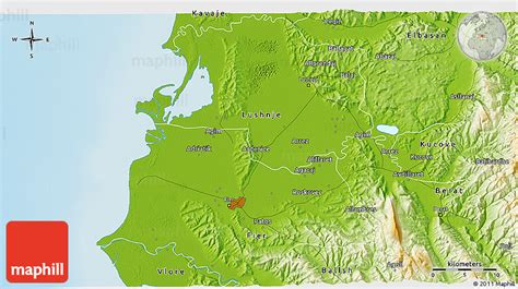 Physical 3D Map of Berat