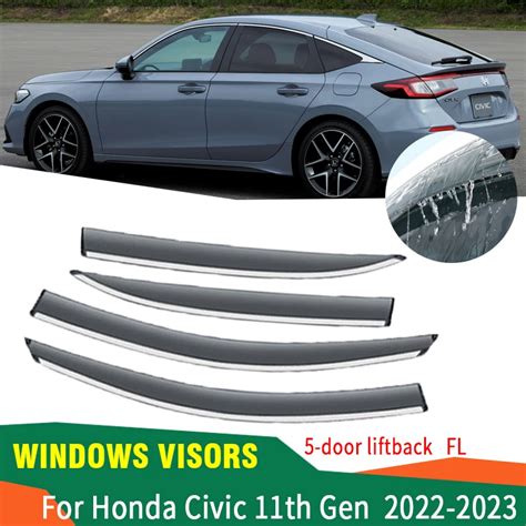 Weathershields-For-Honda-Civic-11th-Gen-Accessories-Liftback-FL-2022-2023-Car-Vent-Awning-Rain ...