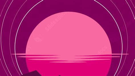 Minimalist Nature Pink Landscape Circle Geometric Powerpoint Background For Free Download ...