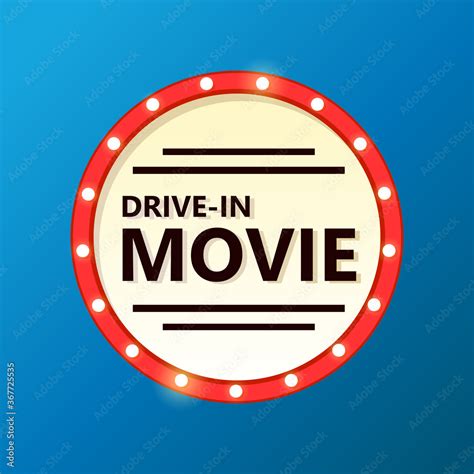 Drive in movie theater sign. Clipart image Stock Vector | Adobe Stock