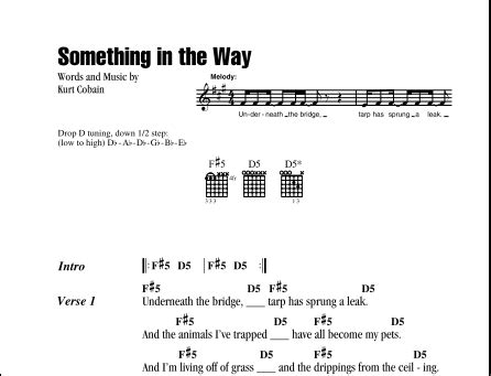 Something In The Way - Guitar Chords/Lyrics | zZounds