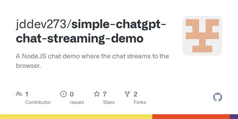 GitHub - jddev273/simple-chatgpt-chat-streaming-demo: A Node.JS chat demo where the chat streams ...